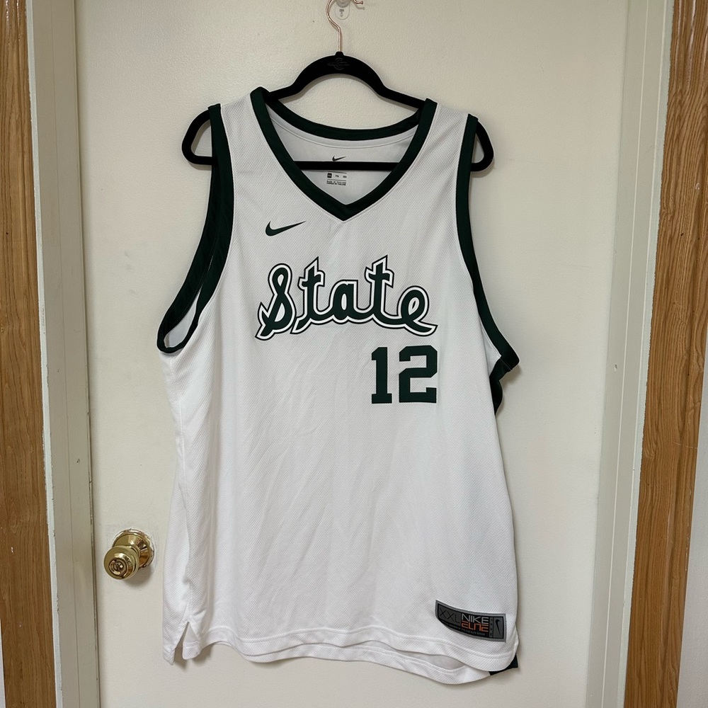 Michigan State Spartans Nike Retro #12 Basketball Jersey White XXL